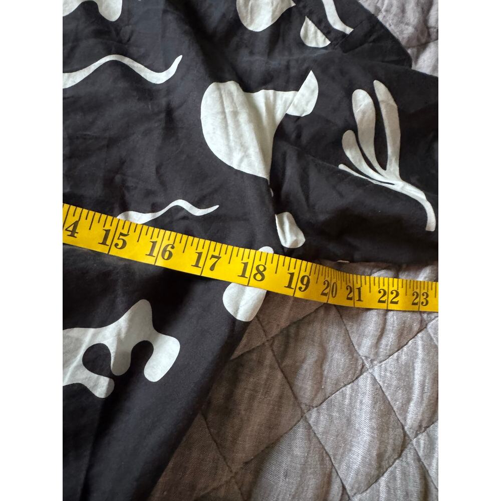 $348 Women's Frame Black & White Silk Cropped Twist Front Collared Shirt Medium - Picture 8 of 8